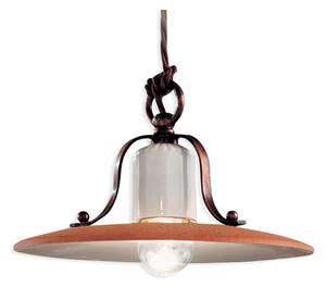 Lampadario Classico Bologna Metallo E Ceramica Nero Sfumato Rame 24Cm 1 Luce E27