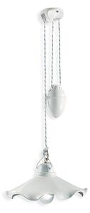 Lampadario Classico Belluno Ottone Satinato E Ceramica Decorato 1 Luce E27