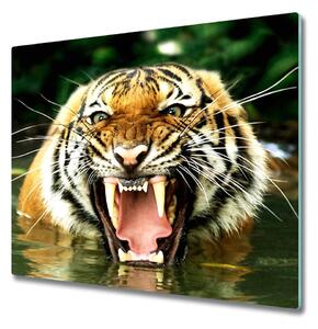 Tagliere in vetro Tigre ruggente 60x52 cm