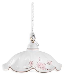 Lampadario Classico Belluno Ceramica E Ottone Satinato Decorato 1 Luce E27