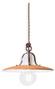 Lampadario Classico Bologna Metallo E Ceramica Nero Sfumato Rame 30Cm 1 Luce E27