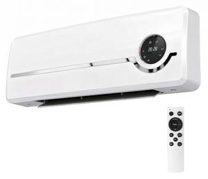 HOMCOM Stufa Ceramica 2000W a Parete con 3 Modalità, Temperatura Regolabile, Timer, Telecomando, Blocco Bambini, Bianco | Aosom Italy