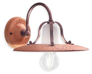Applique Classica Bologna Metallo E Ceramica Nero Sfumato Rame 1 Luce E27