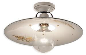 Plafoniera Classica Bologna Metallo E Ceramica Nero Sfumato Rame 40Cm 1 Luce E27