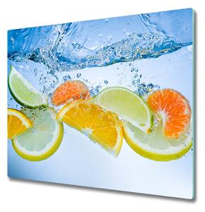 Tagliere in vetro Citrus sott'acqua 60x52 cm