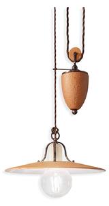 Saliscendi Classico Bologna Metallo E Ceramica Nero Sfumato Rame 1 Luce E27