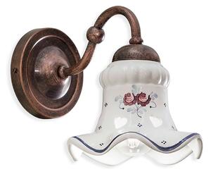 Applique Classica Chieti Metallo E Ceramica Nero Sfumato Rame 1 Luce E14