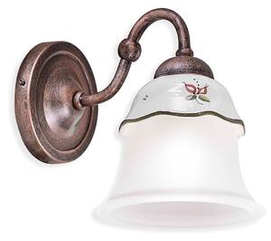 Applique Classica Ferrara Metallo E Ceramica Nero Sfumato Rame 1 Luce E14
