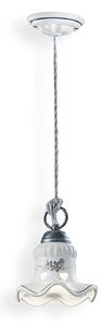 Lampadario Classico Chieti Metallo E Ceramica Nero Sfumato Argento 1 Luce E14