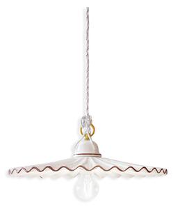 Sospensione Classica L'Aquila Ottone E Ceramica Decorato Diam. 41Cm 1 Luce E27