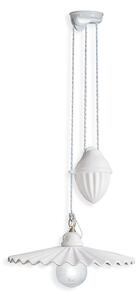 Sospensione Saliscendi Classico L'Aquila Metallo E Ceramica Ottone 1 Luce E27