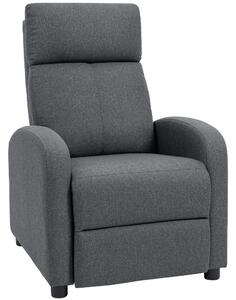 HOMCOM Poltrona Relax Imbottita e Reclinabile a 135° e Poggiapiedi in Tessuto, 69x87x100.5 cm, Grigio | Aosom Italy