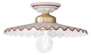 Plafoniera Classica L'Aquila Ottone E Ceramica Decorato Diam. 31Cm Luce E27