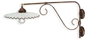 Applique Classica L'Aquila Metallo E Ceramica Nero Sfumato Rame 1 Luce E27