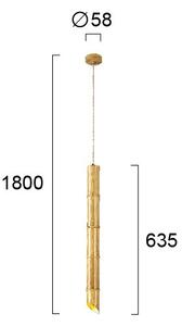 Lampadario a sospensione con cavo BAMBOO 1xGU10/50W/230V bambù