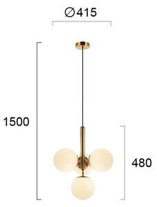 Lampadario sospeso su cavo JOLIN 4xG9/5W/230V oro
