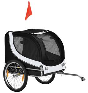 PawHut Carrello per Cane Pieghevole in Tessuto Oxford,Rimorchio bici per cani Impermeabile con Zanzariera, Rimorchio per Bici, Nero | Aosom Italy