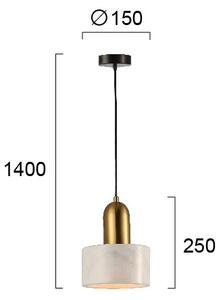 Lampadario sospeso su cavo MARBLE 1xE27/60W/230V oro/bianco/effetto marmo