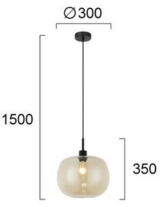 Lampadario sospeso con cavo ALAN 1xE27/40W/230V, finitura beige fumé/nero