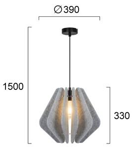 Lampada a sospensione con cavo MARGARET 1xE27/40W/230V grigio