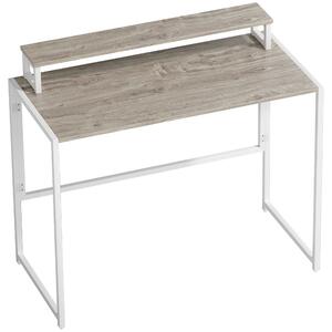 HOMCOM Scrivania Pieghevole Salvaspazio con Stand per Monitor Rimovibile, 100x48x87.5 cm, Legno | Aosom Italy