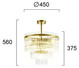 Lampadario su asta SABRINA 7xE14/40W/230V oro