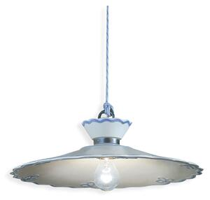 Lampadario Classico Ravenna Metallo E Ceramica Nero Sfumato Arg. 44Cm 1 Luce E27