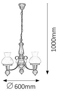 Rabalux 7078 - Lampadario a sospensione con catena PETRONEL 3xE27/60W/230V