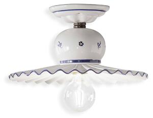 Plafoniera Classica Roma Metallo E Ceramica Nero Sfumato Rame 1 Luce E27
