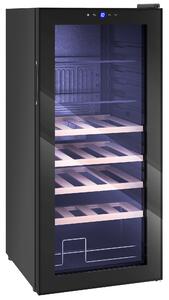 HOMCOM Cantinetta Frigo per Vino da 92L con Ripiani Regolabili per 20 Bottiglie e 50 Lattine, 43x45x94 cm, Nero | Aosom Italy