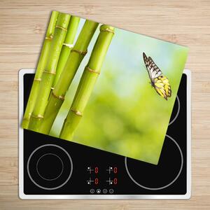 Tagliere in vetro Bamboo e farfalla 60x52 cm