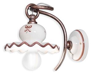 Applique Classica Roma Metallo E Ceramica Nero Sfumato Rame 1 Luce E14