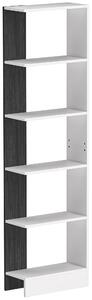 HOMCOM Libreria Moderna Salvaspazio a 5 Ripiani in Legno 45x21x170 cm, Bianco e Nero | Aosom Italy