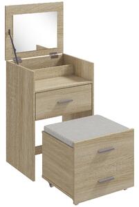 HOMCOM Postazione Trucco Toeletta con Specchio a Ribalta, Naturale | Aosom Italy