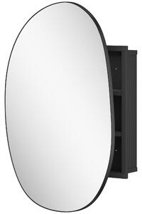HOMCOM Armadietto da Bagno con Specchio e Spazi Portaoggetti, Forma Irregolare, Montaggio a Parete, per Bagno, Nero | Aosom Italy