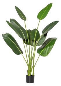 HOMCOM Albero Artificiale di Banano 160 cm con Vaso e 10 Foglie Realistiche, Pianta Finte Tropicale per Decorazioni Interni ed Esterni, Verde | Aosom Italy