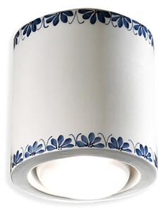 Plafoniera Classica Trieste Bianco Decorato Filo Marrone 1 Luce E27