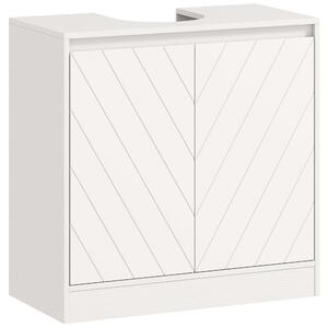 HOMCOM Mobile Sottolavabo per Bagno con 2 Ante, Mobiletto Sottolavabo con Ripiano Regolabile, per Lavabi senza o con Colonna, 60x30x59.8 cm, Bianco | Aosom Italy