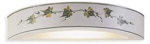 Applique Classica Trieste Bianco Decorato Filo Verde Prato 1 Luce R7S
