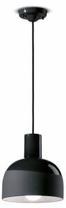 Lampadario Vintage Decò Caxixi Ceramica Nero Carbone 1 Luce E27