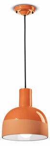 Lampadario Vintage Decò Caxixi Ceramica Arancio Pesca 1 Luce E27