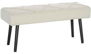 HOMCOM Panca Imbottita Ingresso e Soggiorno, Panca Fondoletto in Velluto con Gambe in Acciaio, 100x36x45cm, Crema | Aosom Italy