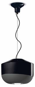 Sospensione Grande Vintage Decò Bellota Ceramica Nero Carbone 1 Luce E27