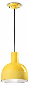 Lampadario Vintage Decò Caxixi Ceramica Giallo Limone 1 Luce E27