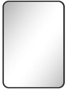 HOMCOM Specchio Bagno con Cornice in Metallo e Gancio, 50x2.5x70 cm, Nero | Aosom Italy