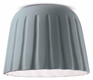 Plafoniera Piccola Vintage Decò Madame Gres Ceramica Grigio Tele 1 Luce E27
