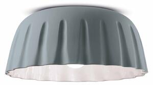 Plafoniera Grande Vintage Decò Madame Gres Ceramica Grigio Tele 1 Luce E27