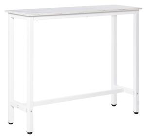 HOMCOM Tavolo da Bar Moderno con Gambe in Acciaio, 120x40x100 cm, Bianco | Aosom Italy