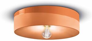 Plafoniera Grande Vintage Decò Pi Ceramica Arancio Pesca 1 Luce E27