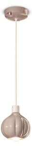 Lampadario Vintage Decò Afoxe' Alluminio Ceramica Grigio Sabbia 1 Luce E14